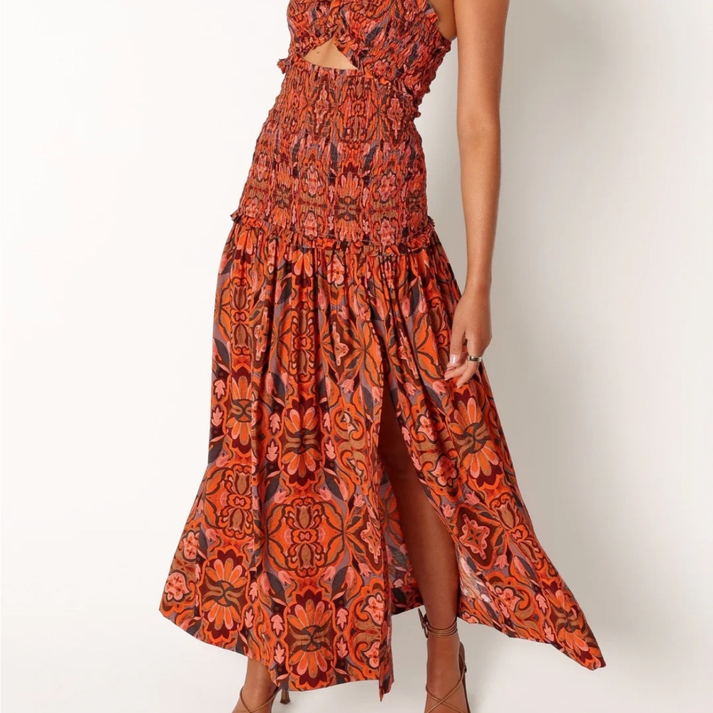 Dress Forum Vibrant Orange and Red Maxi Dress
